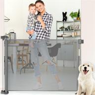 🚪 extra wide retractable baby gate: space efficient mesh design for doorways, stairs, hallways, and more - indoor and outdoor pet gate with 2 sets of mounting hardware logo