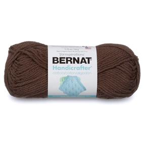 img 4 attached to Bernat Handicrafter Cotton Solids Yarn, 1.75 oz, Medium Weight (Gauge 4), 100% Cotton, Warm Brown Shade