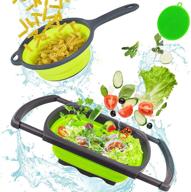 🥦 extendable strainer set - 2 pack, collapsible colanders and strainers with handle, over the sink kitchen colanders & food strainers logo