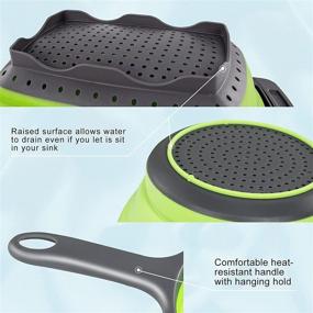 img 2 attached to 🥦 Extendable Strainer Set - 2 Pack, Collapsible Colanders and Strainers with Handle, Over the Sink Kitchen Colanders & Food Strainers