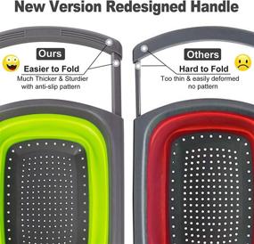 img 3 attached to 🥦 Extendable Strainer Set - 2 Pack, Collapsible Colanders and Strainers with Handle, Over the Sink Kitchen Colanders & Food Strainers