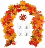 🍁 2 pcs fall maple garland with red berries - 5.8ft/piece - artificial fall foliage garland - perfect autumn thanksgiving fall halloween christmas home wedding party decor logo