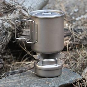 img 3 attached to Lixada Titanium Alcohol Stove & Rack Combo Set: Ultralight Mini Portable Stove & Support Stand