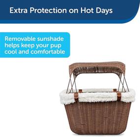 img 2 attached to PetSafe Happy Ride Wicker Bicycle Basket - Stylish, Weather-Resistant for Dogs and 🐶 Cats - Comfortable, Easy to Clean - Removable Sun Shield - Up to 13lb Pets