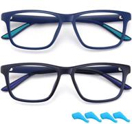 👓 kids blue light blocking glasses for girls and boys - 2 pack of gaming and computer eyewear, anti eye strain, ages 4 to 10 logo