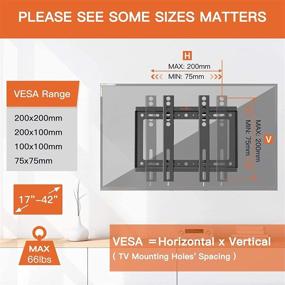 img 2 attached to 📺 Perlegear Low Profile Fixed TV Wall Mount Bracket: Space-Saving Solution for 17-42 Inch LED, LCD, OLED, Plasma TVs (VESA 200 x 200mm & 66 lbs)