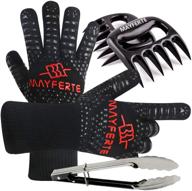 🔥 ultimate heat resistant bbq cooking gloves with meat claws and stainless steel tongs by mayferte logo