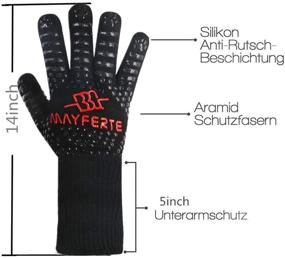 img 3 attached to 🔥 Ultimate Heat Resistant BBQ Cooking Gloves with Meat Claws and Stainless Steel Tongs by MAYFERTE