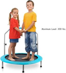 img 1 attached to 🤸 Serenelife Portable & Foldable Trampoline - 40” Dia Spring-Free Rebounder Jumping Mat Safe for Kids with Padded Frame Cover, Adjustable Handlebar, and Carry Bag