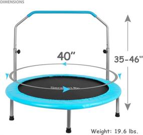 img 3 attached to 🤸 Serenelife Portable & Foldable Trampoline - 40” Dia Spring-Free Rebounder Jumping Mat Safe for Kids with Padded Frame Cover, Adjustable Handlebar, and Carry Bag