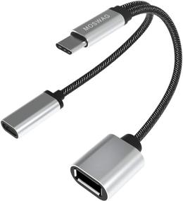 img 4 attached to Адаптер MOSWAG USB C OTG с разветвителем USB Type C с разъемами USB C Female и USB A Female - совместим с ⚡️ Chromecast, Google TV, Samsung S21 S20 S20+, Ultra, Google Pixel 5 4 4 XL, 3 3 XL, LG V40 V30 G6 G8