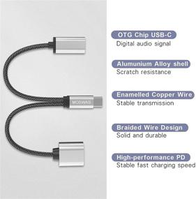 img 1 attached to Адаптер MOSWAG USB C OTG с разветвителем USB Type C с разъемами USB C Female и USB A Female - совместим с ⚡️ Chromecast, Google TV, Samsung S21 S20 S20+, Ultra, Google Pixel 5 4 4 XL, 3 3 XL, LG V40 V30 G6 G8