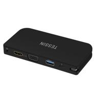 🔌 tessin usb c hub with type c charging, hdmi, vga, usb 3.0 and headphone ports - compatible with macbook pro, google chromebook and more usb c devices logo
