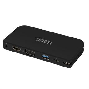 img 4 attached to 🔌 TESSIN USB C Hub with Type C Charging, HDMI, VGA, USB 3.0 and Headphone Ports - Compatible with MacBook Pro, Google Chromebook and more USB C Devices