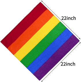 img 3 attached to 🌈 URATOT Rainbow Striped Bandanas Handkerchiefs