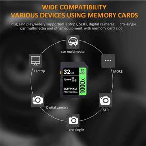 img 1 attached to BOYMXU 32GB Memory Card - Professional 1000x Class 10 U3 Card for Computer Cameras and Camcorders, Up to 95MB/s, Green/Black