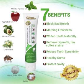 img 1 attached to 🦷 Norra Block Morning Freshness: Teeth Whitening Toothpaste for Halitosis Treatment, Stain Removal, Sensitive Repair - Fluoride Free (3.5 Oz)