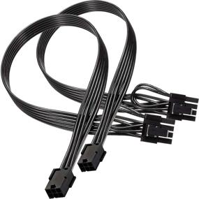 img 4 attached to 💡 TeamProfitcom PCIe 6 Pin Female to PCIe 8(6+2) Pin Male Power Cable Adapter - PCI Express Power Extension Cable, 13 Inches, 2 Pack