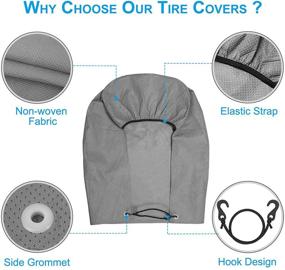 img 1 attached to 🚐 RVMasking Tire Covers for RV Set of 4 Upgraded 5-ply Motorhome Wheel Covers: Waterproof UV Coating with Tire Protectors for Trailer Truck Camper Auto, Fits Tire Diameters 29"-31.75