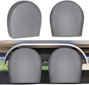 img 4 attached to 🚐 RVMasking Tire Covers for RV Set of 4 Upgraded 5-ply Motorhome Wheel Covers: Waterproof UV Coating with Tire Protectors for Trailer Truck Camper Auto, Fits Tire Diameters 29"-31.75