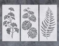 🌿 green leaf painting wall stencil (3 pack) by gss designs - reusable stencils for painting on walls, canvas, furniture, and more - includes plants stencils for artwork painting - size 8x17 inch (sl-080) logo