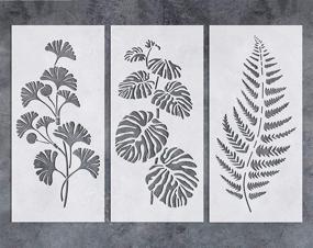 img 4 attached to 🌿 Green Leaf Painting Wall Stencil (3 Pack) by GSS Designs - Reusable Stencils for Painting on Walls, Canvas, Furniture, and more - Includes Plants Stencils for Artwork Painting - Size 8x17 Inch (SL-080)