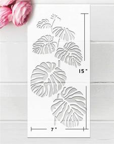 img 2 attached to 🌿 Green Leaf Painting Wall Stencil (3 Pack) by GSS Designs - Reusable Stencils for Painting on Walls, Canvas, Furniture, and more - Includes Plants Stencils for Artwork Painting - Size 8x17 Inch (SL-080)