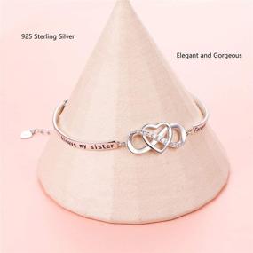 img 2 attached to 💌 Infinite Love: Inspirational Message 925 Sterling Silver Bracelet for Mother, Daughter, Sister - Adjustable Length Bangle Friendship Jewelry for Women and Girls - Perfect Christmas Gift