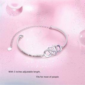 img 1 attached to 💌 Infinite Love: Inspirational Message 925 Sterling Silver Bracelet for Mother, Daughter, Sister - Adjustable Length Bangle Friendship Jewelry for Women and Girls - Perfect Christmas Gift