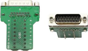 img 2 attached to 🔌 CERRXIAN Разъем DB15 Breakout - мужской D-SUB последовательный разъем без пайки на винтовой переключательный терминальный модуль Breakout печатная плата с пластиковым корпусом и гайками (черный) (MN)