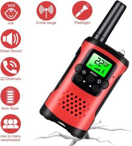 img 2 attached to 📻 Long Range Handheld Walkie Talkies for Kids and Adults - 22 Channels, LCD Flashlight, 3-Mile Range, Adventure Toy for Boys and Girls - Outdoor 2 Way Radios