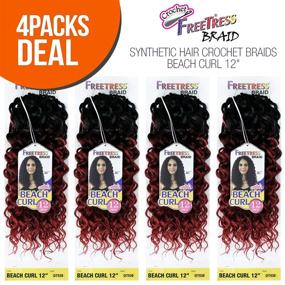 img 3 attached to FreeTress Synthetic Crochet Braids 4 PACK