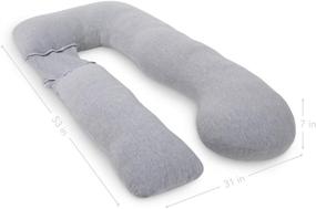 img 3 attached to 🤰 Grey U-Shape Full Body Pregnancy Pillow by PharMeDoc - Maternity Support for Back, Hips, Legs, and Belly of Pregnant Women