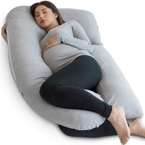 img 4 attached to 🤰 Grey U-Shape Full Body Pregnancy Pillow by PharMeDoc - Maternity Support for Back, Hips, Legs, and Belly of Pregnant Women