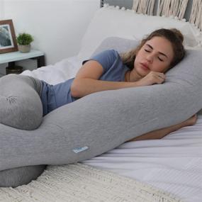 img 1 attached to 🤰 Grey U-Shape Full Body Pregnancy Pillow by PharMeDoc - Maternity Support for Back, Hips, Legs, and Belly of Pregnant Women