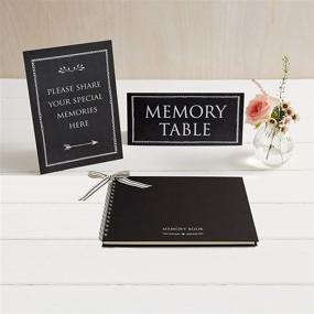 img 4 attached to 📚 Angel & Dove Medium Luxury Black Memory Book & 2 Sign Set- Funeral, Remembrance, Condolence, Celebration of Life