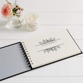 img 2 attached to 📚 Angel & Dove Medium Luxury Black Memory Book & 2 Sign Set- Funeral, Remembrance, Condolence, Celebration of Life