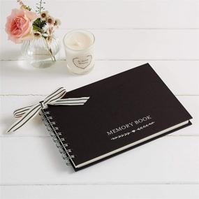 img 3 attached to 📚 Angel & Dove Medium Luxury Black Memory Book & 2 Sign Set- Funeral, Remembrance, Condolence, Celebration of Life