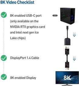 img 1 attached to Адаптер USB-C к DisplayPort с поддержкой 8K 60 Гц - совместим с Thunderbolt 4 / USB4 / Thunderbolt 3 для MacBook Pro, Dell XPS - Cable Matters.