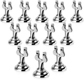 img 4 attached to 🎶 Set of 12 Silver 1.5 Inch Harp Clip Style Place Card/Table Number Holders by New Star Foodservice 23428