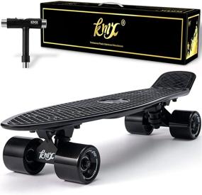 img 4 attached to KMX 22-inch Mini Cruiser Skateboard for Kids: Complete Beginner Skateboard for Boys, Girls, and Youth Ages 6-12