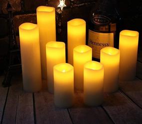 img 1 attached to 🕯️ Candlium Flameless Candles: Set of 9 Ivory Real Wax Candles with Remote for Home Decor and Wedding Gift