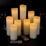 🕯️ candlium flameless candles: set of 9 ivory real wax candles with remote for home decor and wedding gift логотип