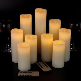 img 4 attached to 🕯️ Candlium Flameless Candles: Set of 9 Ivory Real Wax Candles with Remote for Home Decor and Wedding Gift