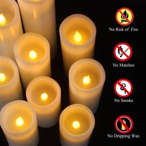 img 2 attached to 🕯️ Candlium Flameless Candles: Set of 9 Ivory Real Wax Candles with Remote for Home Decor and Wedding Gift