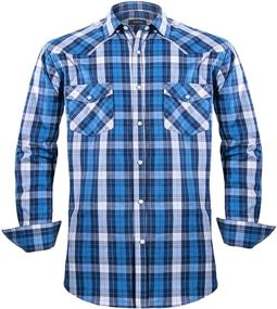 img 4 attached to 👔 Stylish Western Shirts: Classic Buttoned Regular Sleeve Men's Clothing Collection