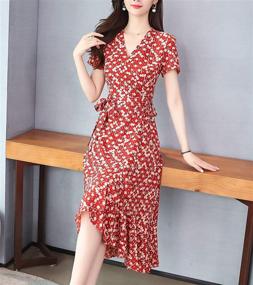 img 2 attached to 👗 Elegant Baroque Women's Clothing and Dresses: V-Neck Sundress for Women