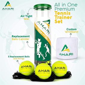 img 3 attached to Ahari Unlimited Premium Tennis Trainer Set: Pro Rebounder with Metal Base, 3 Replacement Rebound Balls, Wristband, & Carrying Cylinder - Portable Tennis Practice Equipment for Solo Training