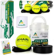 ahari unlimited premium tennis trainer set: pro rebounder with metal base, 3 replacement rebound balls, wristband, & carrying cylinder - portable tennis practice equipment for solo training логотип