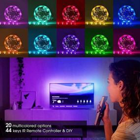 img 1 attached to 🔊 10М/32.8фт Светодиодная лента Binval RGB с управлением по Bluetooth в режиме синхронизации с музыкой, цветные лампы SMD5050 для телевизора, спальни, бара, вечеринки и декорирования дома.